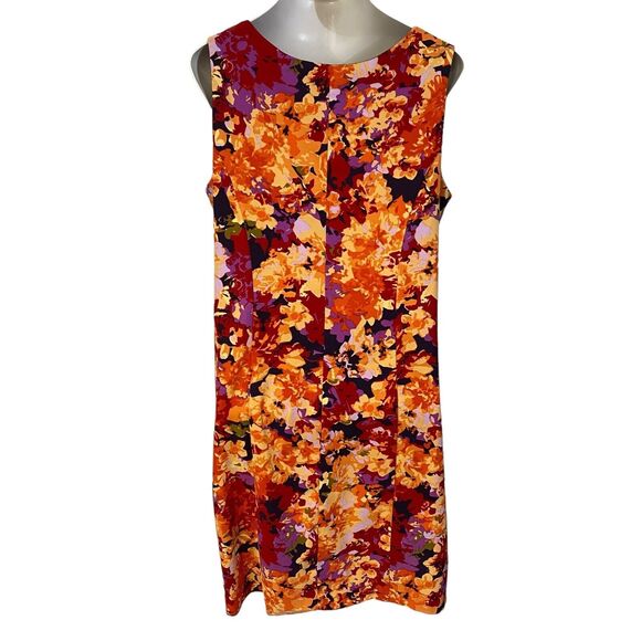 Maggie Barnes Dress Womens 18W Orange Floral Career Officecore Corpcore Church - Picture 2 of 14